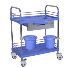 SPT004 Medical Hospital Plastic Steel Trolley Nursing Use