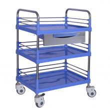 SPT006 Medical Hospital Plastic Steel Trolley Nursing Use