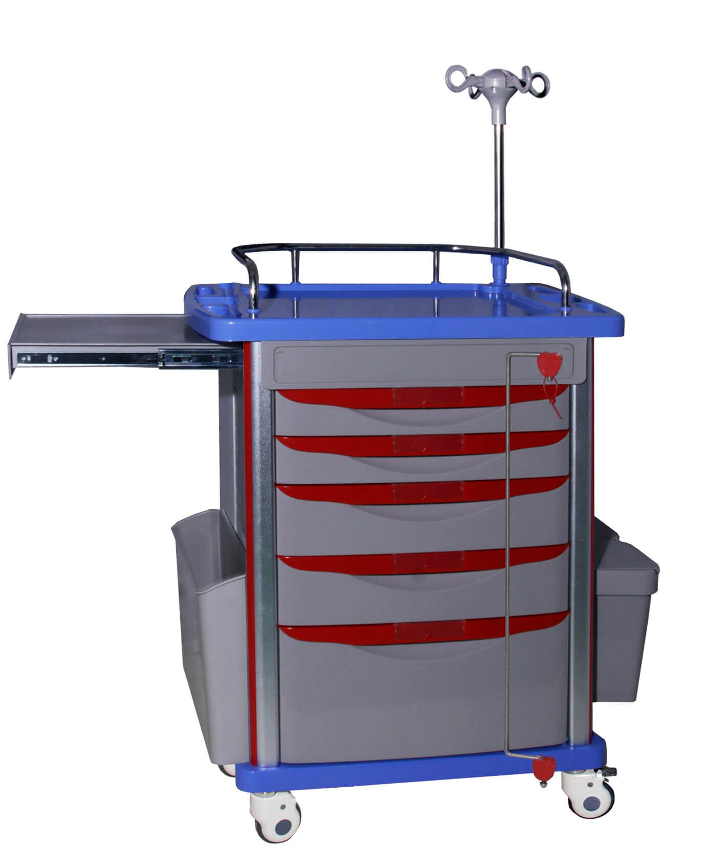 ET001 Hospital Crash Medical Trolley Medcart With Drawers