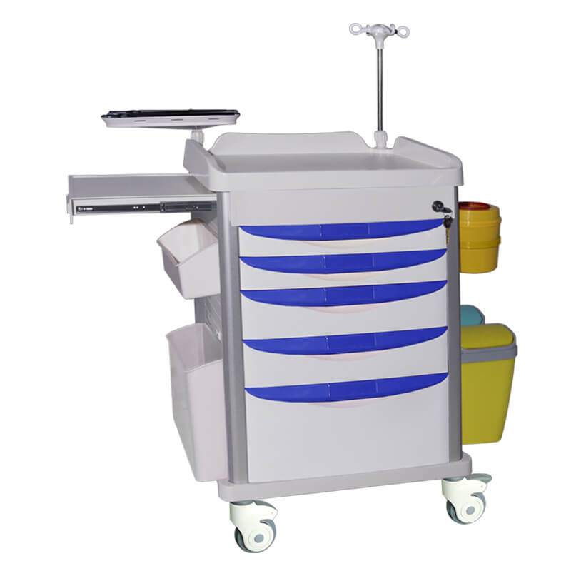 ET017 New Design Emergency Medication Crash Cart Trolley