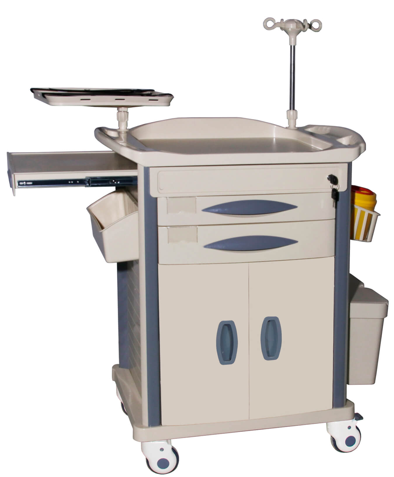 ET029 Hospital Mobile Medical Crash Cart Trolley With Drawers