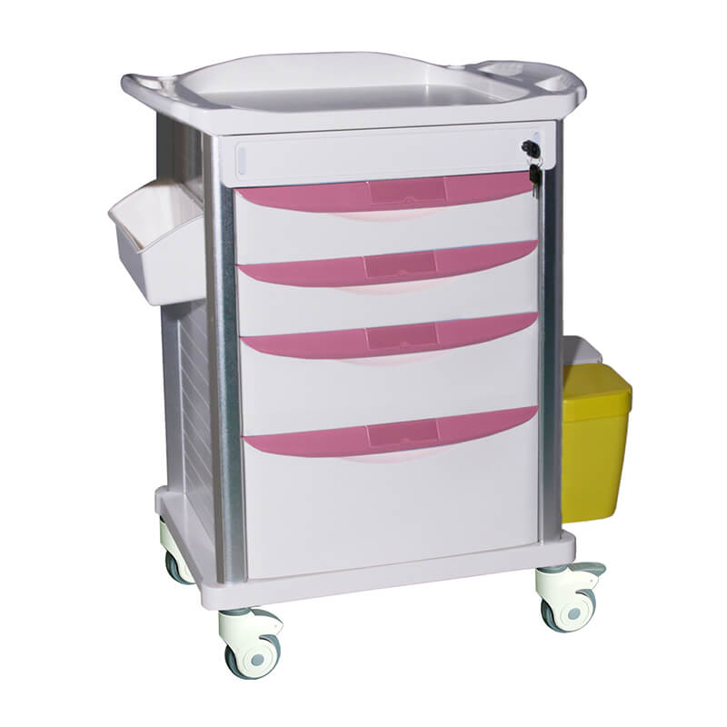 MT026 Medical Hospital Medicine Crash Trolley Cart 