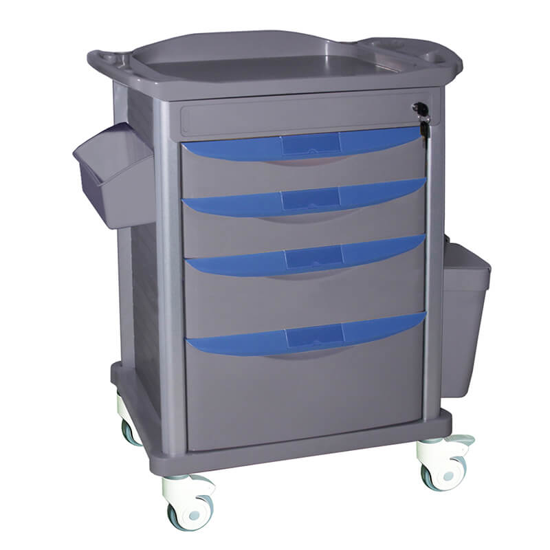 MT026 Medical Hospital Medicine Crash Trolley Cart 