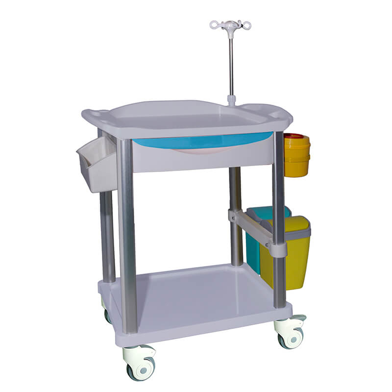 CT005 Medication Clinic Hospital Trolley Cart On Wheels 