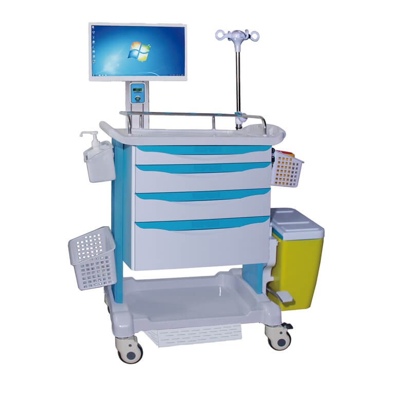 WNT023 Hospital Equipment Medical Laptop Medication Trolley