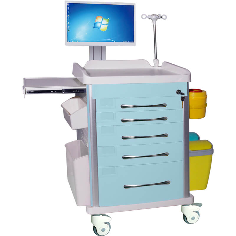 WNT026 Hospital Equipment Medical Nursing Laptop Trolley 