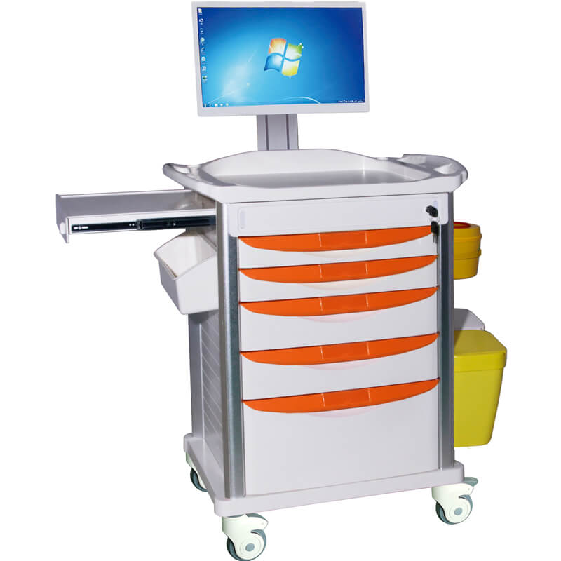 WNT028 Hospital Equipment Medical Patient Laptop Trolley Cart
