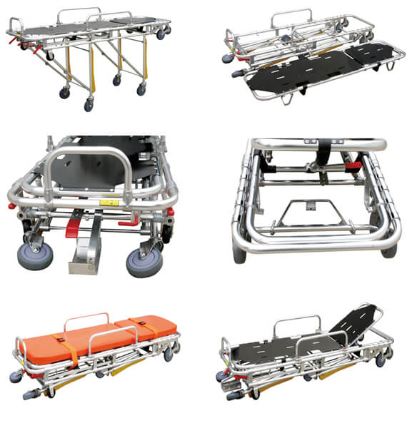 AS010 Folding Emergency Ambulance Gurney Stretcher Trolley 