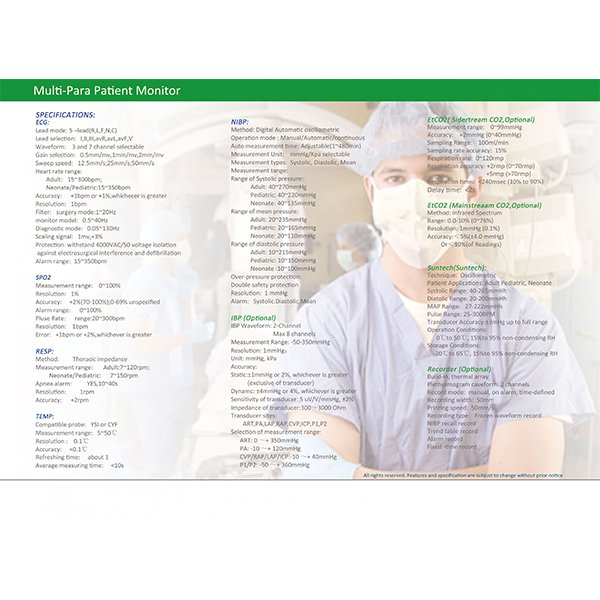 9000N+ Multipara Patient Icu Monitoring System 