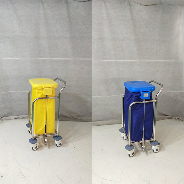 WT015  Stainless Steel Medical Waste Trolley Cart